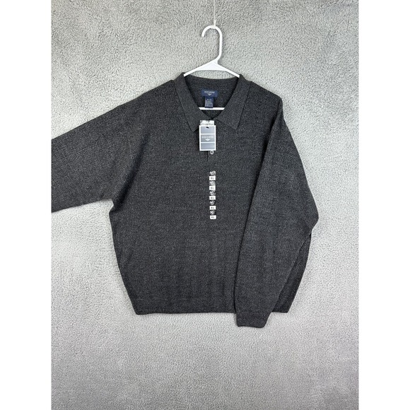 Dockers Sweater Mens XL Gray Pullover Rib Knit Extra Soft Acrylic Casual Men New